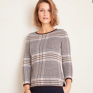 Ann Taylor Plaid Quarter Sleeve